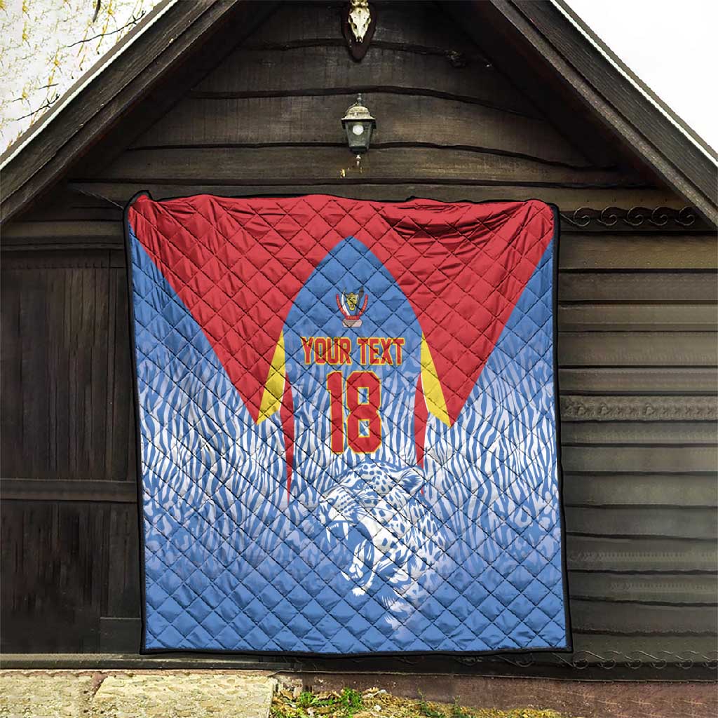 Custom DR Congo Football 2026 Quilt Leopard Power Fan Style