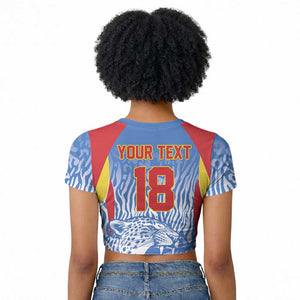 Custom DR Congo Football 2026 Raglan Cropped T shirt Leopard Power Fan Style