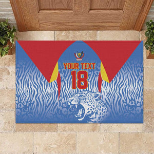 Custom DR Congo Football 2026 Rubber Doormat Leopard Power Fan Style