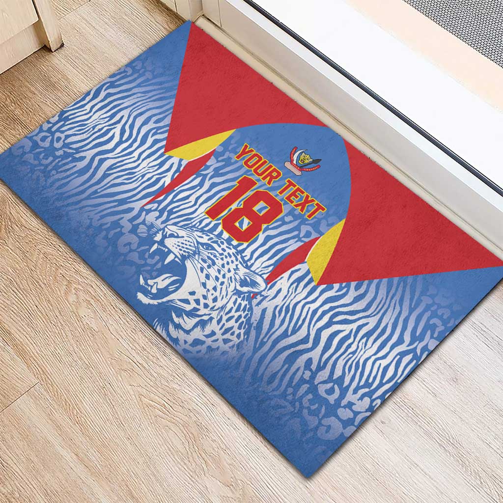 Custom DR Congo Football 2026 Rubber Doormat Leopard Power Fan Style