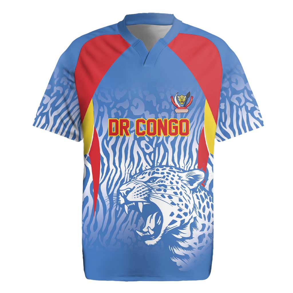 Custom DR Congo Football 2026 Rugby Jersey Leopard Power Fan Style
