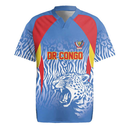 Custom DR Congo Football 2026 Rugby Jersey Leopard Power Fan Style