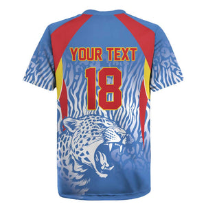 Custom DR Congo Football 2026 Rugby Jersey Leopard Power Fan Style