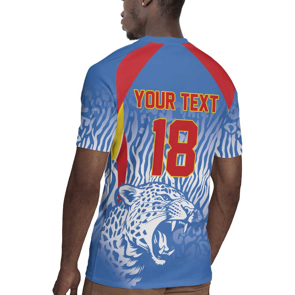Custom DR Congo Football 2026 Rugby Jersey Leopard Power Fan Style