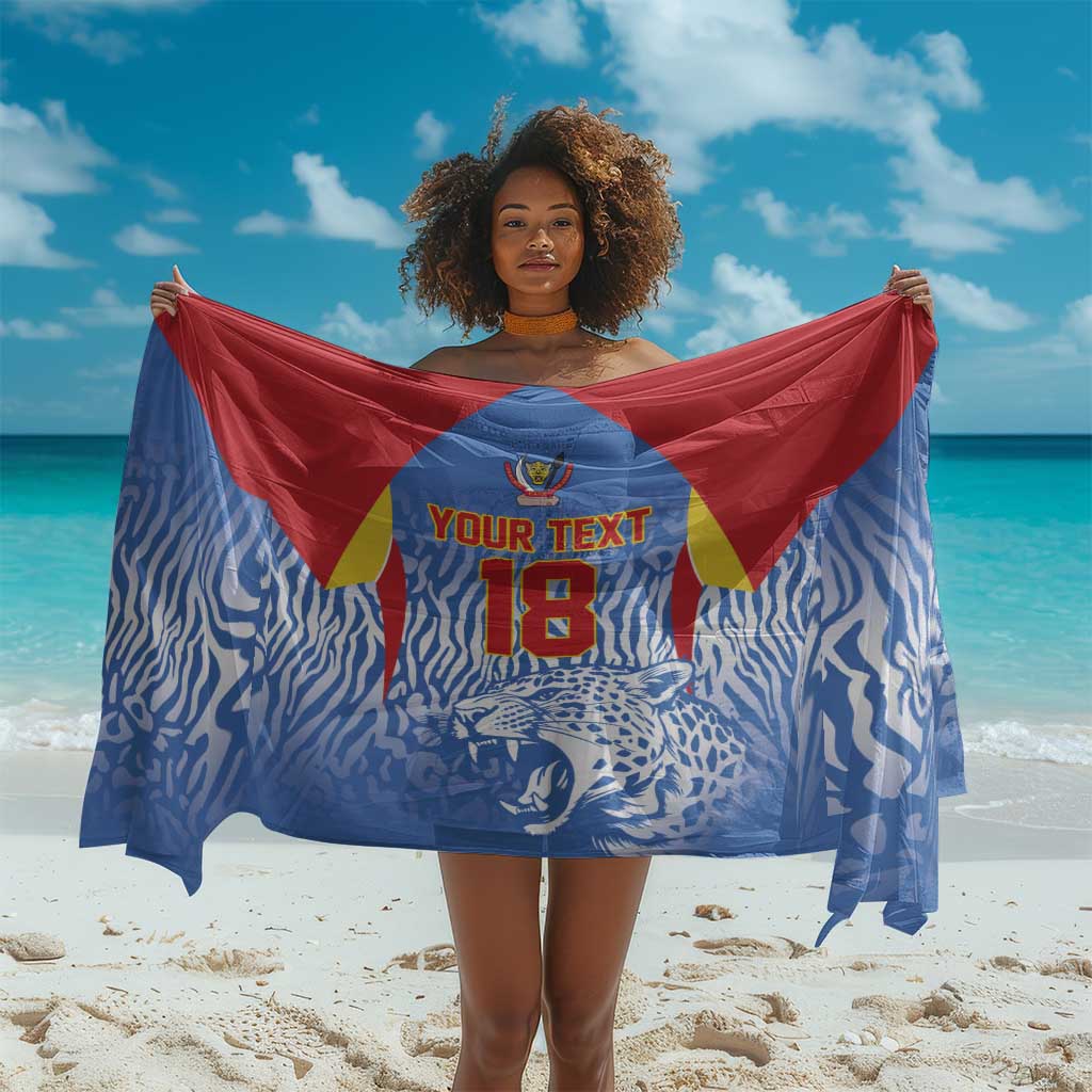 Custom DR Congo Football 2026 Sarong Leopard Power Fan Style