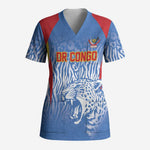 Custom DR Congo Football 2026 Scrub Top Leopard Power Fan Style