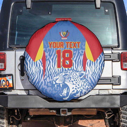 Custom DR Congo Football 2026 Spare Tire Cover Leopard Power Fan Style