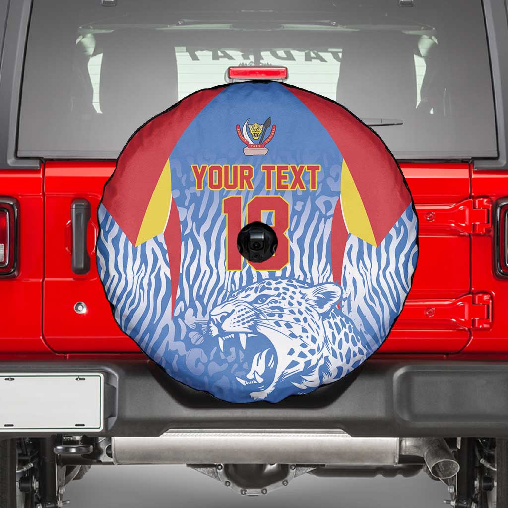 Custom DR Congo Football 2026 Spare Tire Cover Leopard Power Fan Style