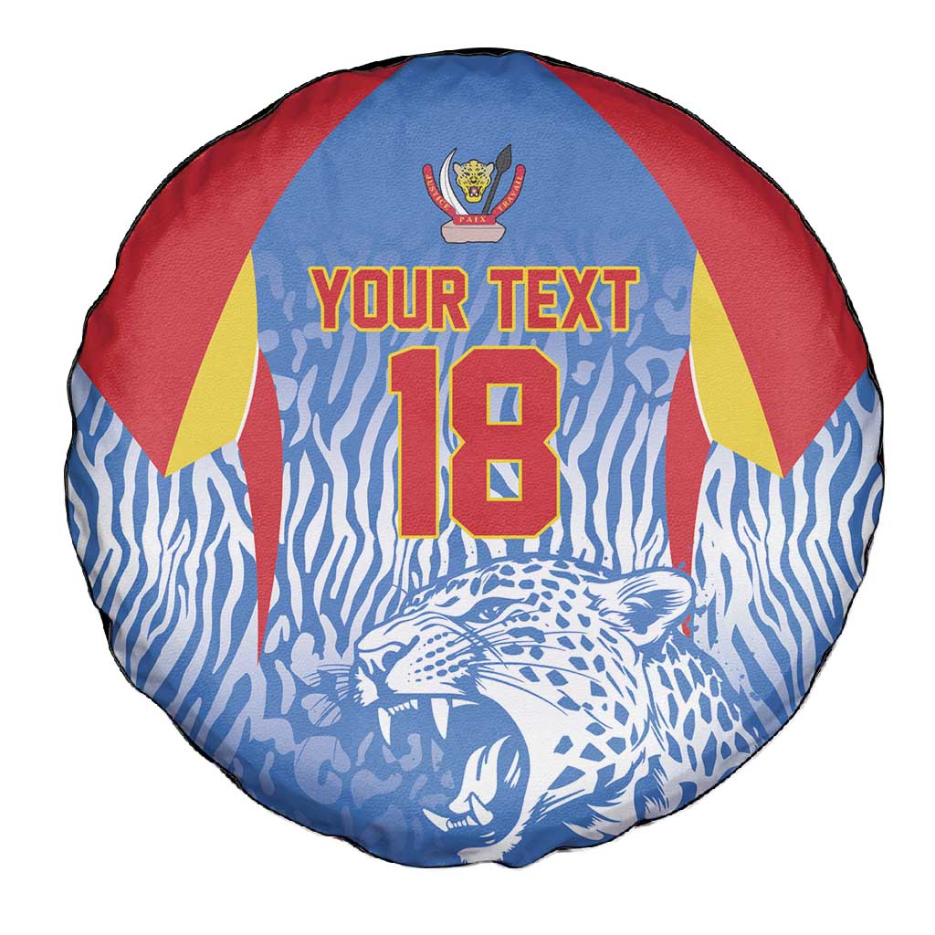 Custom DR Congo Football 2026 Spare Tire Cover Leopard Power Fan Style