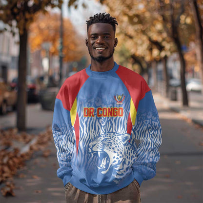 Custom DR Congo Football 2026 Sweatshirt Leopard Power Fan Style