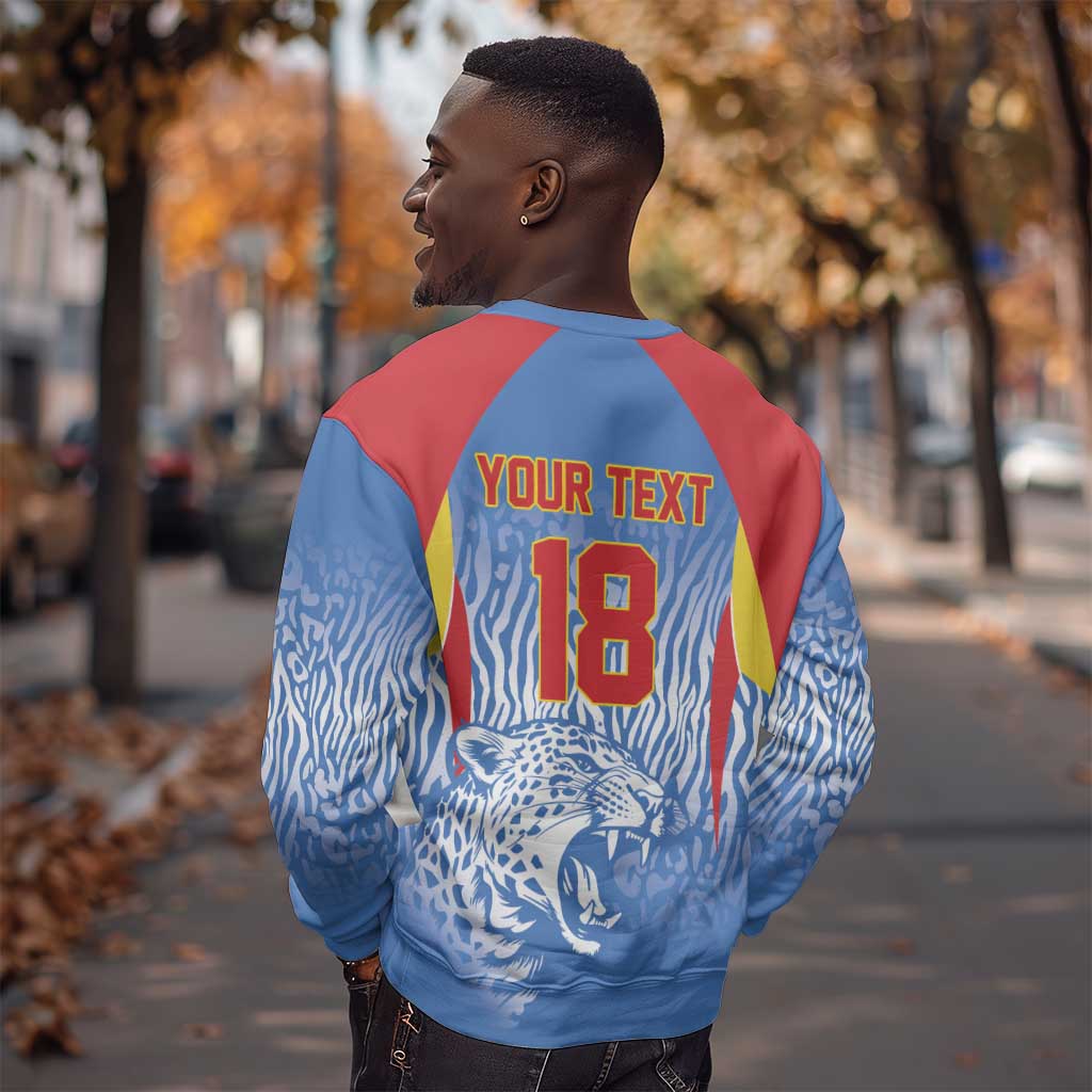 Custom DR Congo Football 2026 Sweatshirt Leopard Power Fan Style