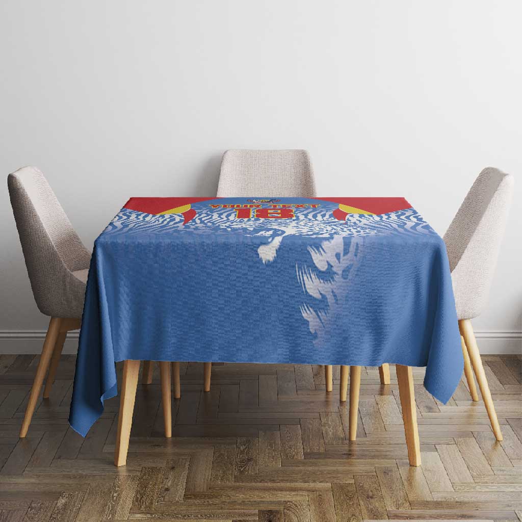 Custom DR Congo Football 2026 Tablecloth Leopard Power Fan Style