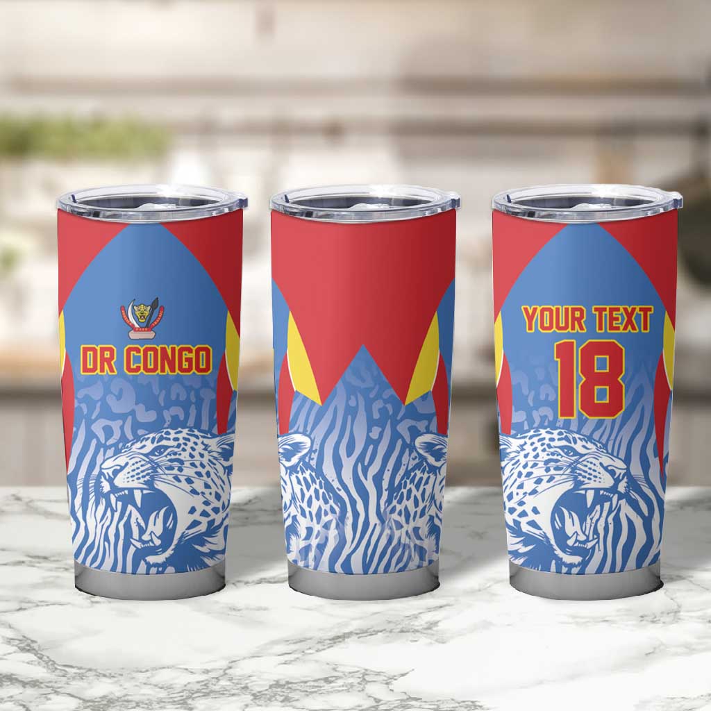 Custom DR Congo Football 2026 Tumbler Cup Leopard Power Fan Style