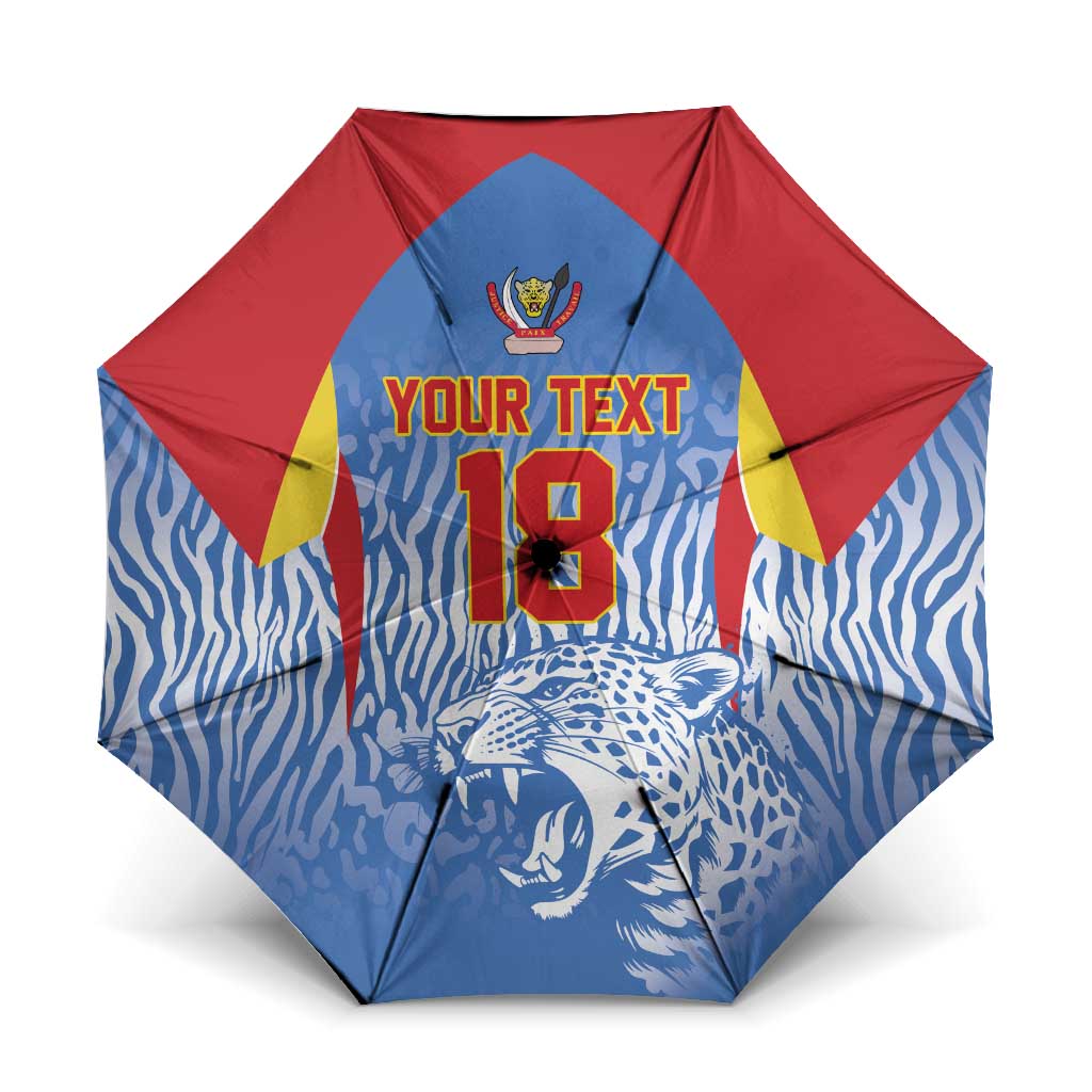Custom DR Congo Football 2026 Umbrella Leopard Power Fan Style