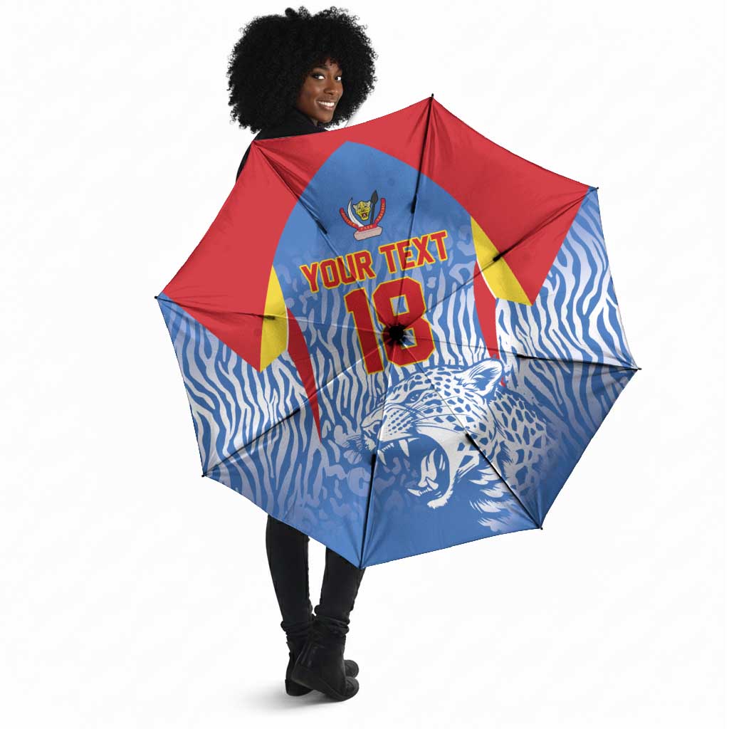 Custom DR Congo Football 2026 Umbrella Leopard Power Fan Style