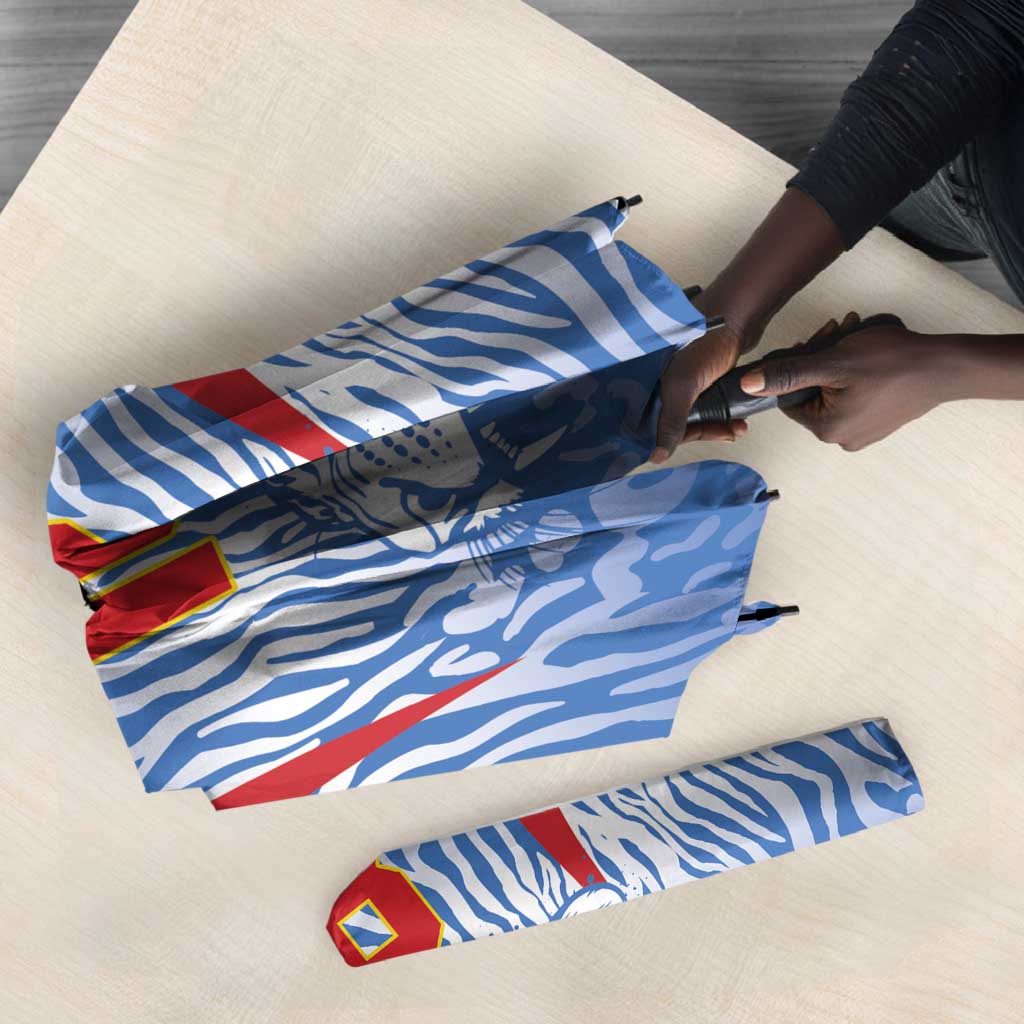 Custom DR Congo Football 2026 Umbrella Leopard Power Fan Style