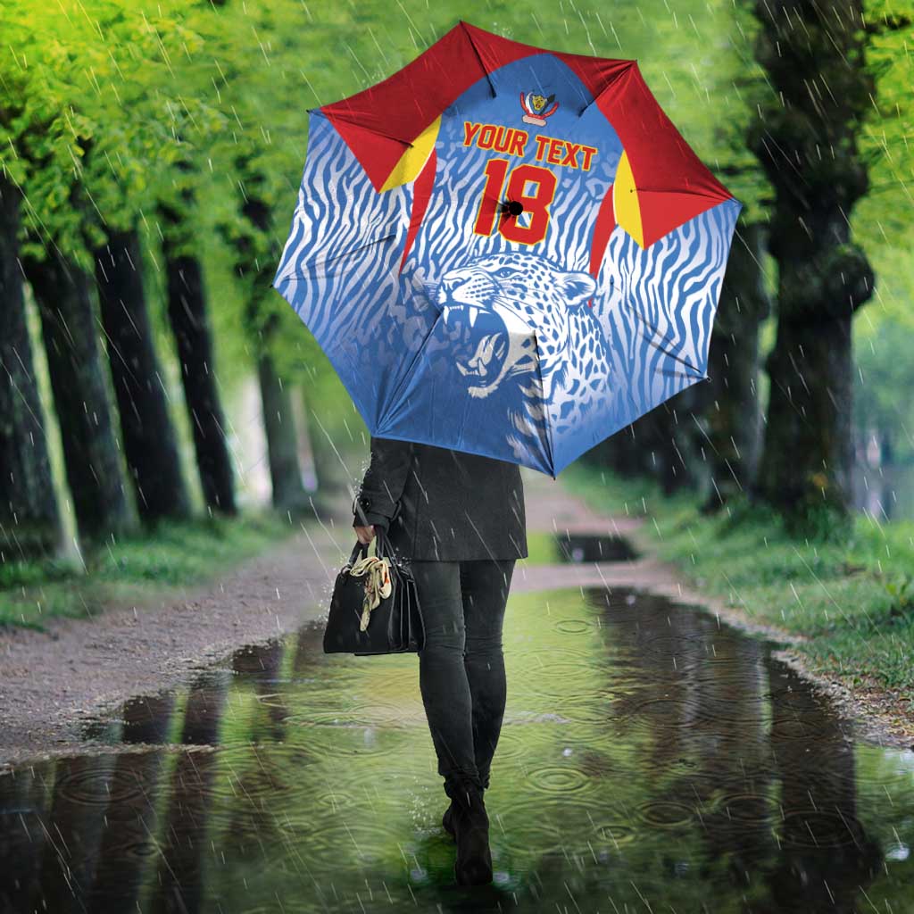 Custom DR Congo Football 2026 Umbrella Leopard Power Fan Style