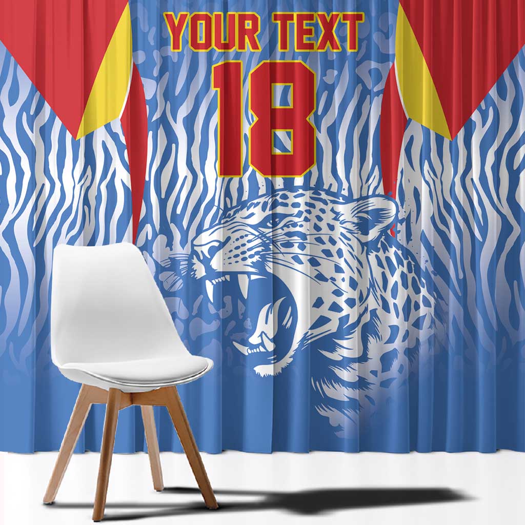 Custom DR Congo Football 2026 Window Curtain Leopard Power Fan Style