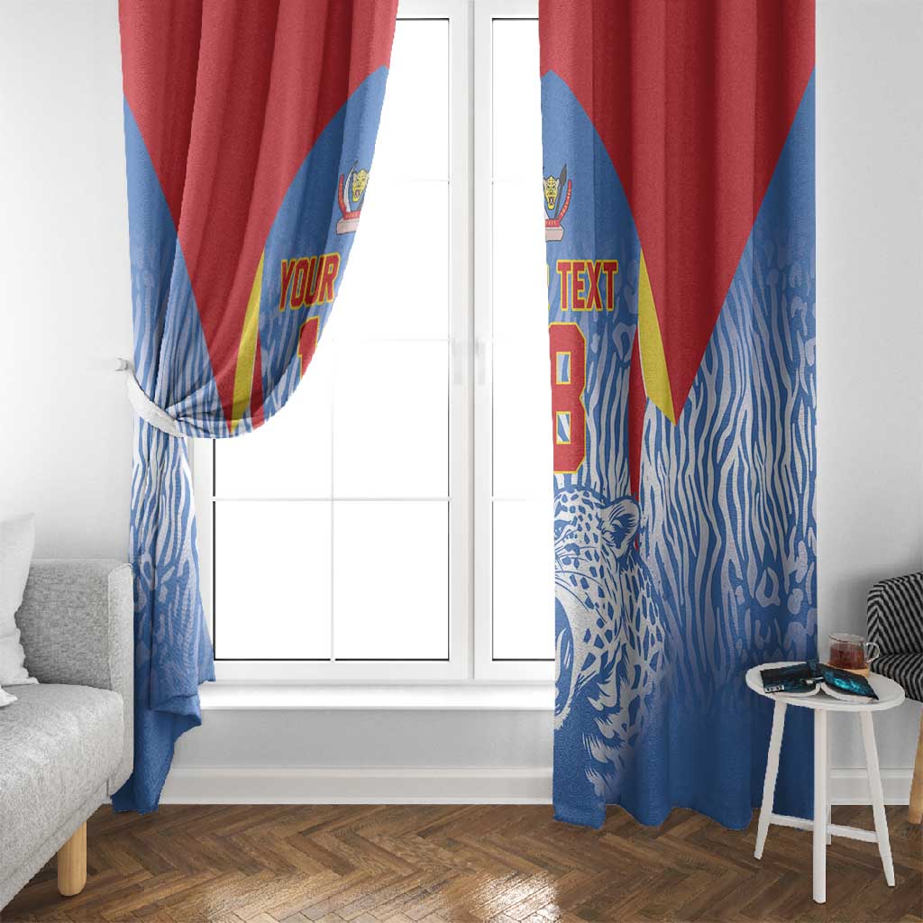 Custom DR Congo Football 2026 Window Curtain Leopard Power Fan Style
