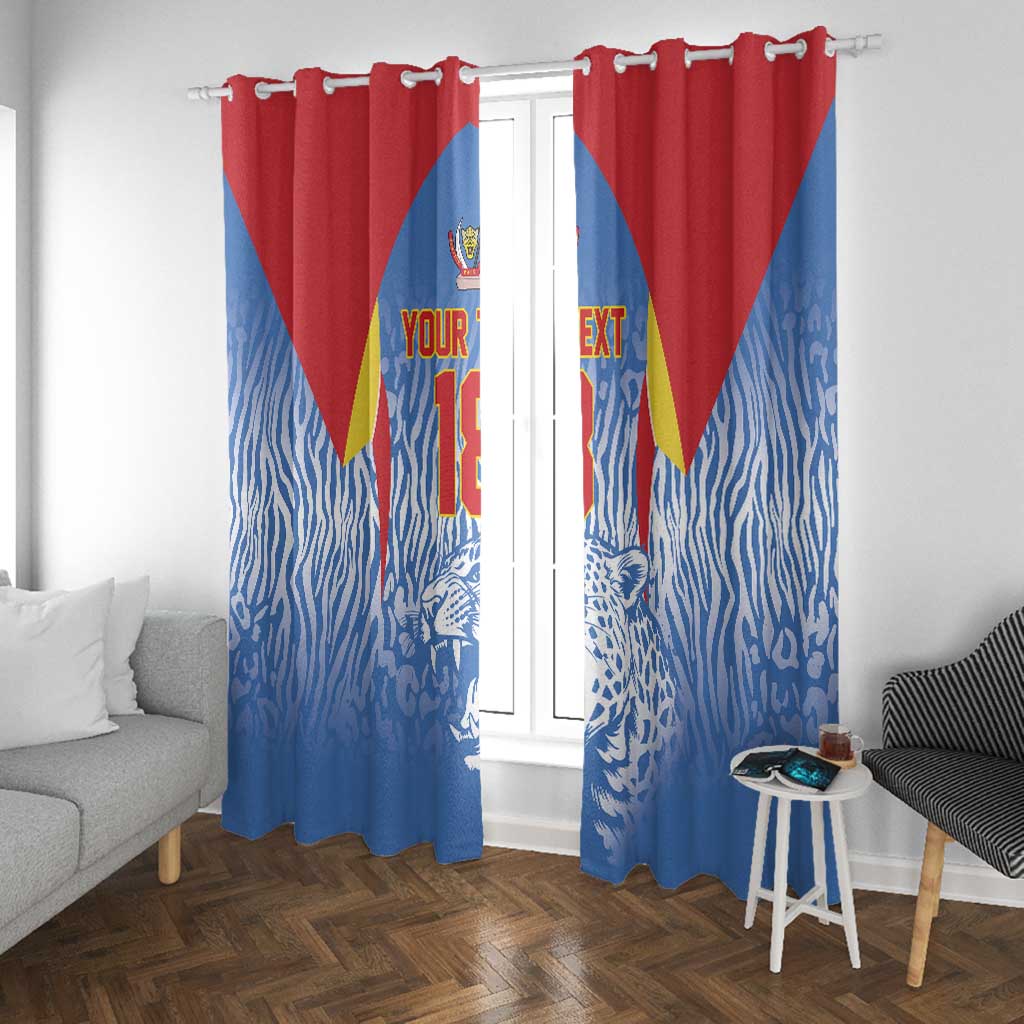 Custom DR Congo Football 2026 Window Curtain Leopard Power Fan Style