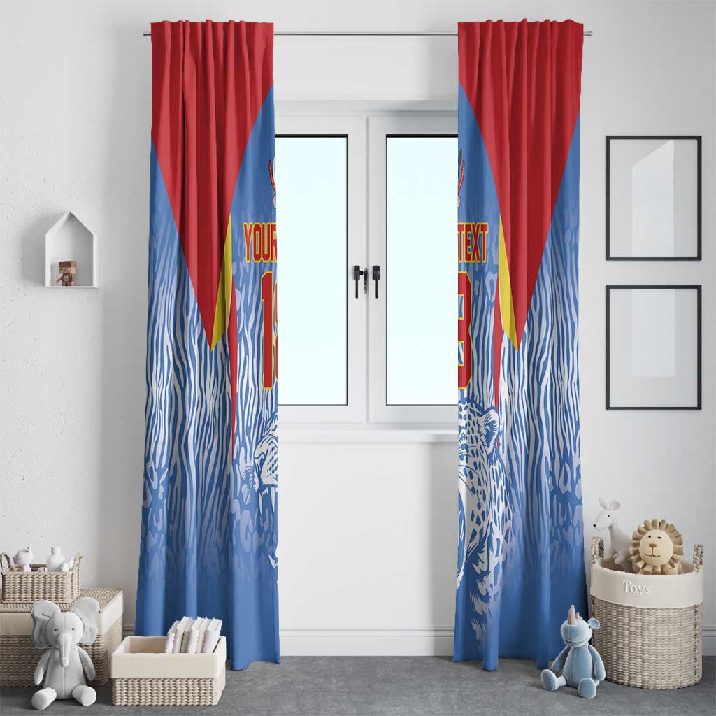 Custom DR Congo Football 2026 Window Curtain Leopard Power Fan Style