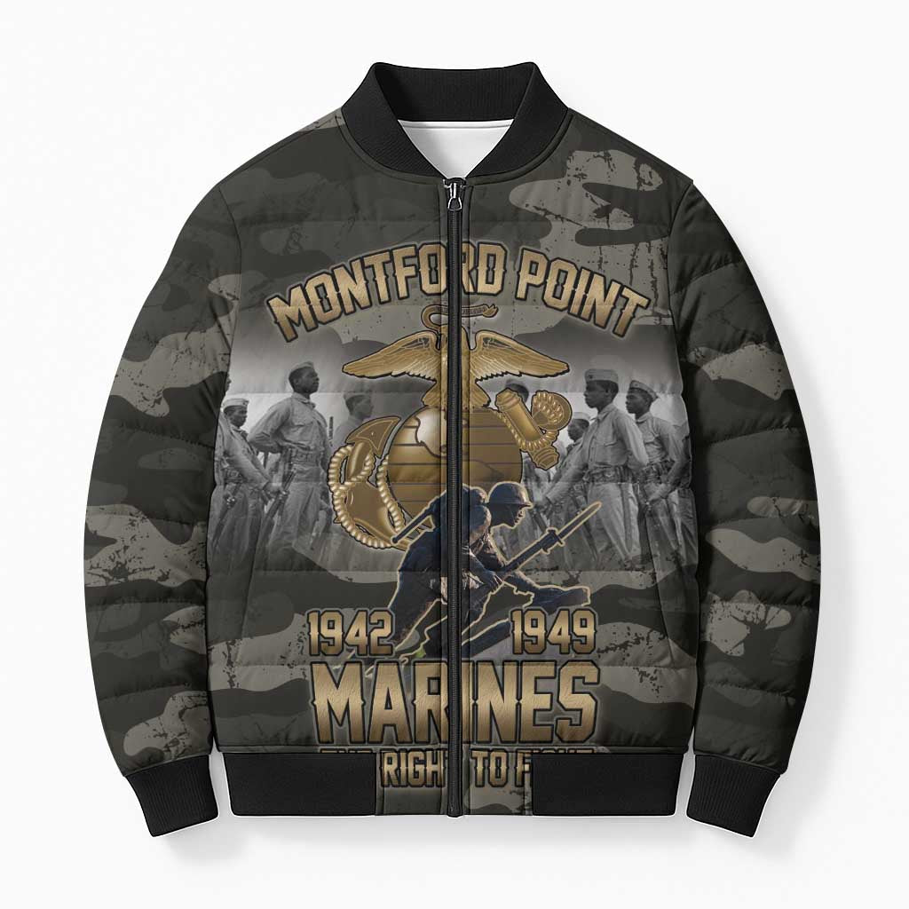 Montford Point Marines 1942-1949 Bomber Puffer Jacket The Right to Fight Legacy Tribute