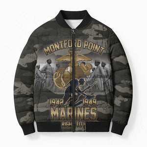 Montford Point Marines 1942-1949 Bomber Puffer Jacket The Right to Fight Legacy Tribute