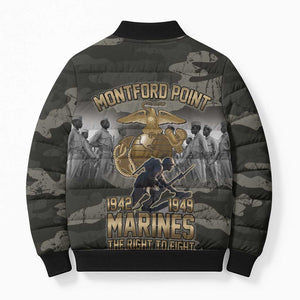 Montford Point Marines 1942-1949 Bomber Puffer Jacket The Right to Fight Legacy Tribute