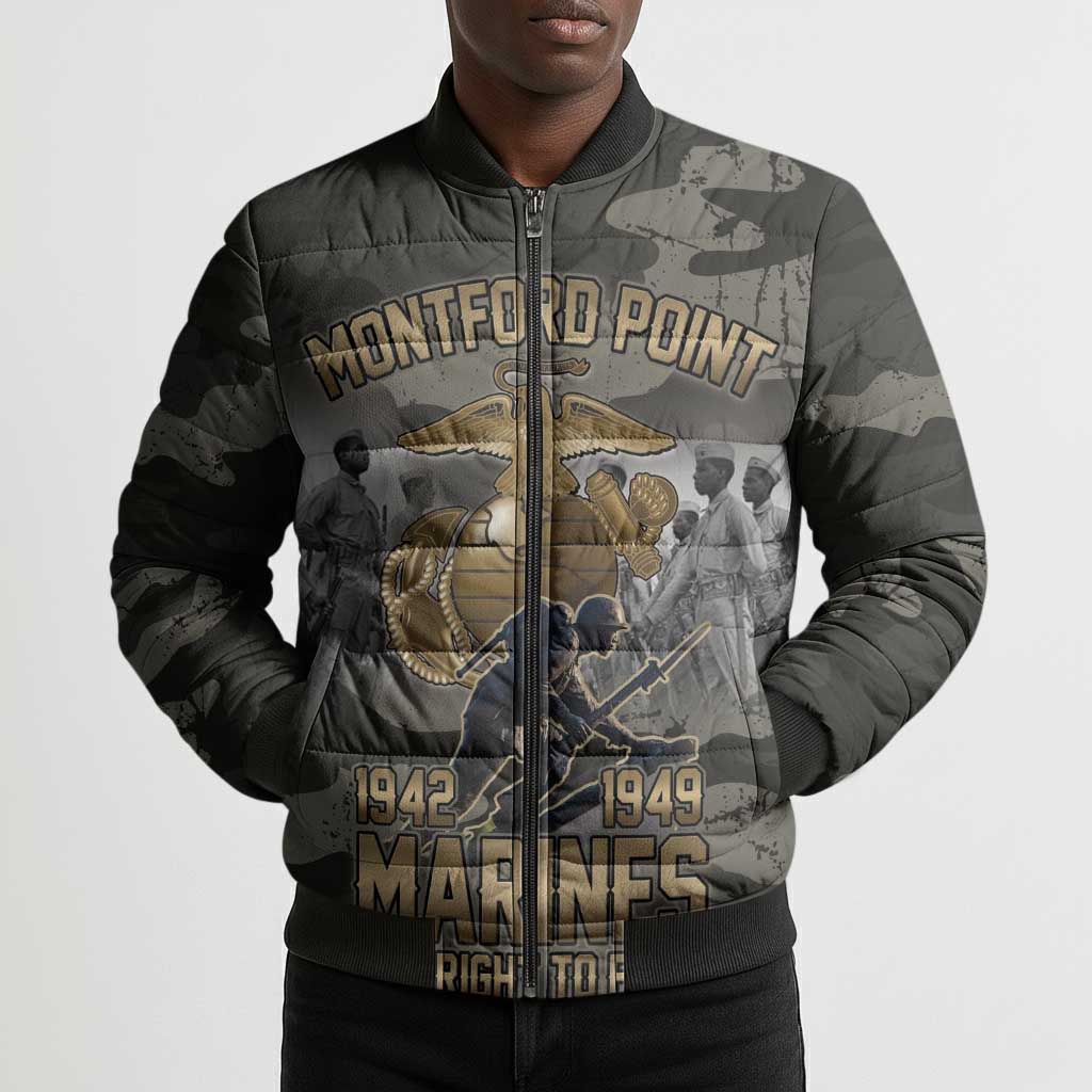 Montford Point Marines 1942-1949 Bomber Puffer Jacket The Right to Fight Legacy Tribute
