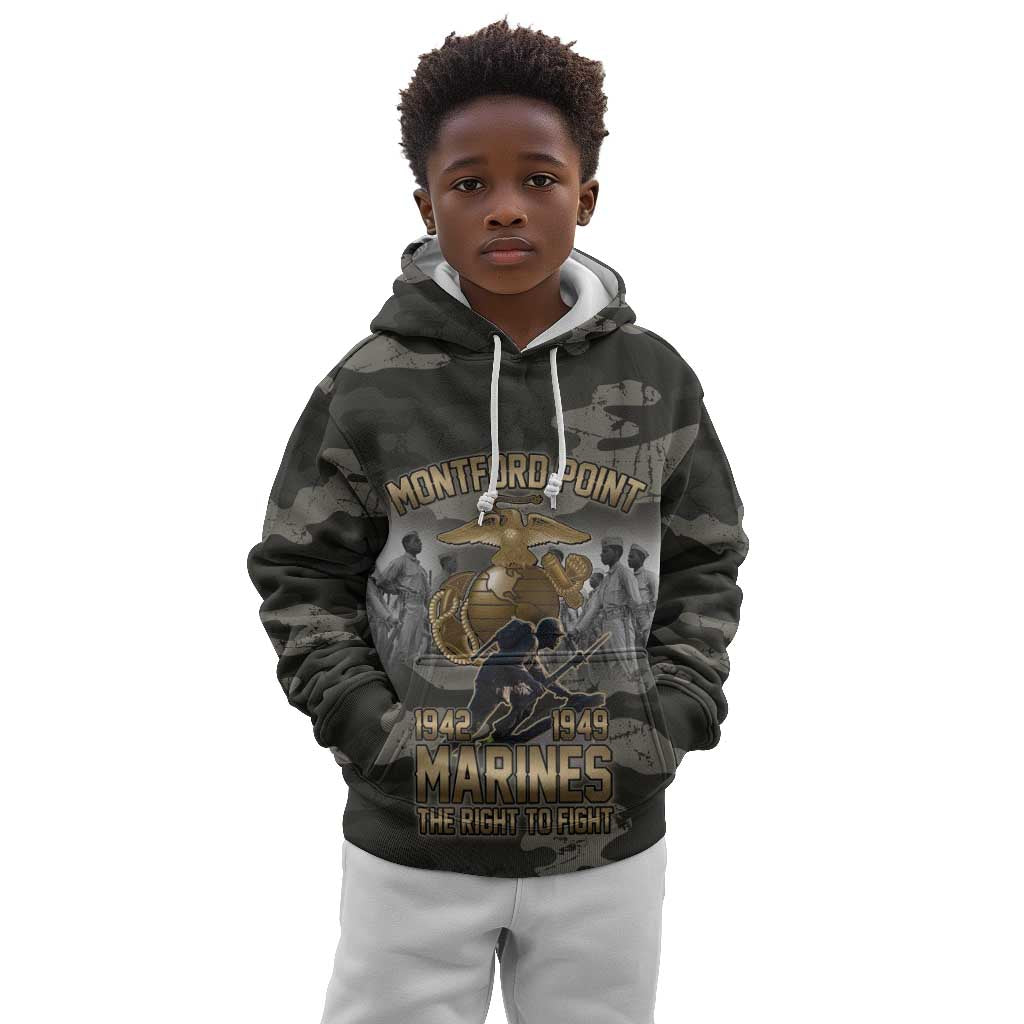 Montford Point Marines 1942-1949 Kid Hoodie The Right to Fight Legacy Tribute