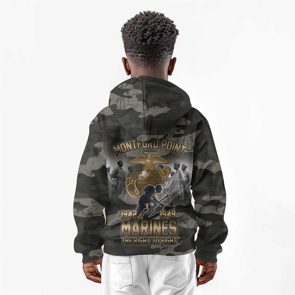 Montford Point Marines 1942-1949 Kid Hoodie The Right to Fight Legacy Tribute