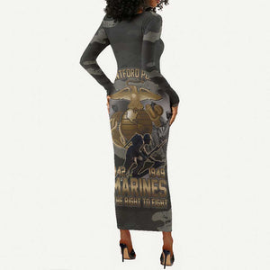 Montford Point Marines 1942-1949 Long Sleeve Bodycon Dress The Right to Fight Legacy Tribute