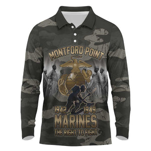 Montford Point Marines 1942-1949 Long Sleeve Polo Shirt The Right to Fight Legacy Tribute