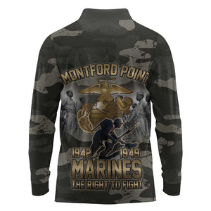 Montford Point Marines 1942-1949 Long Sleeve Polo Shirt The Right to Fight Legacy Tribute