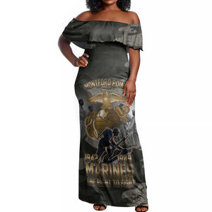 Montford Point Marines 1942-1949 Off Shoulder Maxi Dress The Right to Fight Legacy Tribute