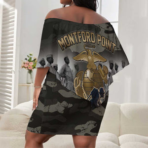 Montford Point Marines 1942-1949 Off Shoulder Short Dress The Right to Fight Legacy Tribute