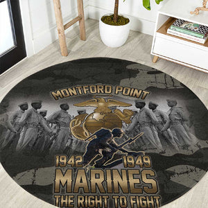 Montford Point Marines 1942-1949 Round Carpet The Right to Fight Legacy Tribute