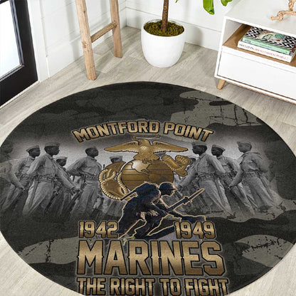 Montford Point Marines 1942-1949 Round Carpet The Right to Fight Legacy Tribute