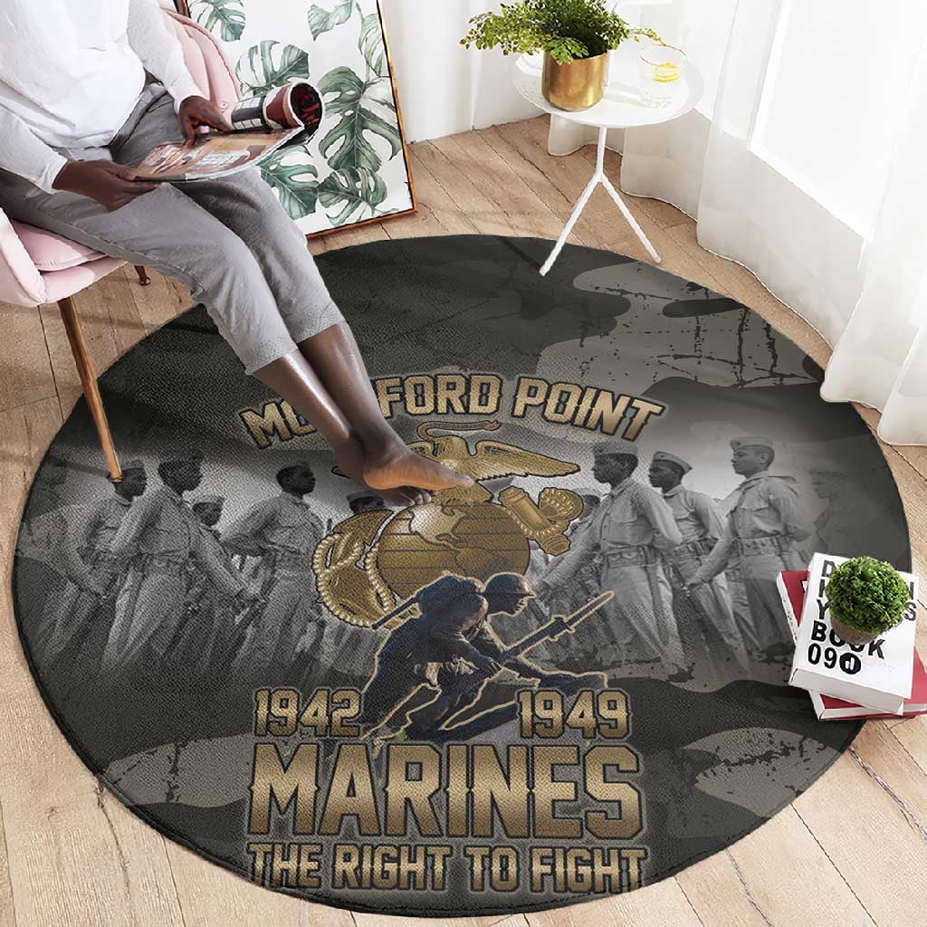 Montford Point Marines 1942-1949 Round Carpet The Right to Fight Legacy Tribute