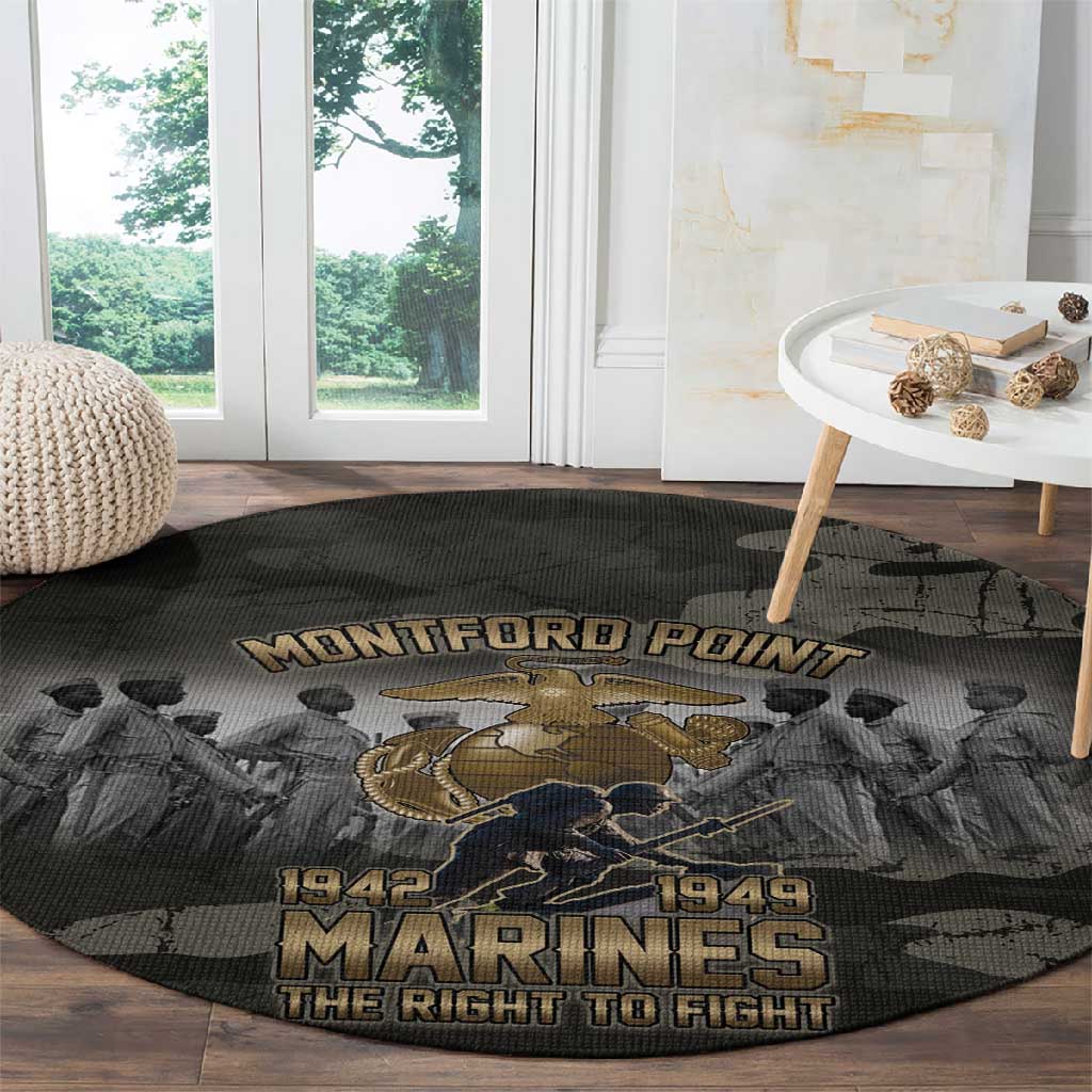 Montford Point Marines 1942-1949 Round Carpet The Right to Fight Legacy Tribute