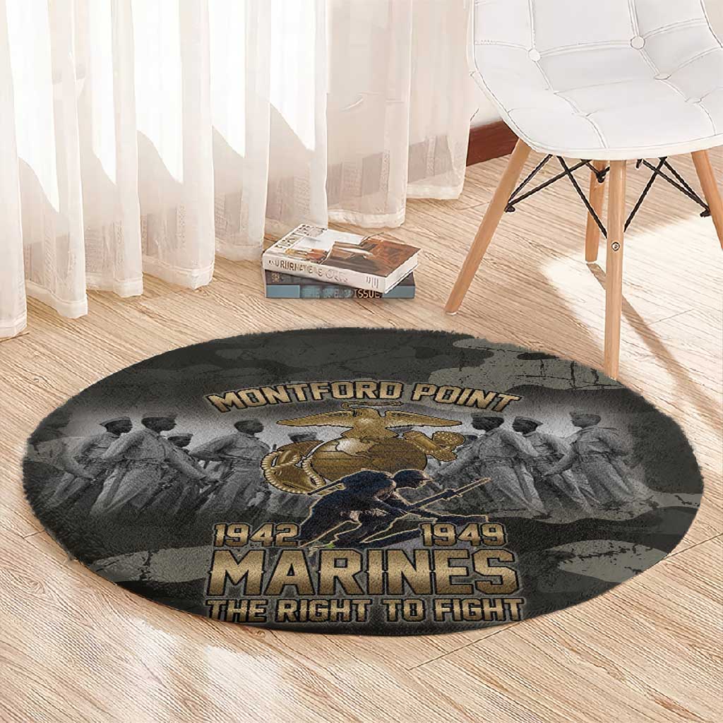 Montford Point Marines 1942-1949 Round Carpet The Right to Fight Legacy Tribute