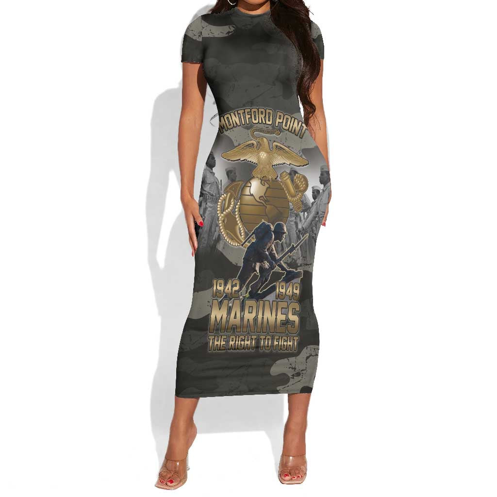 Montford Point Marines 1942-1949 Short Sleeve Bodycon Dress The Right to Fight Legacy Tribute