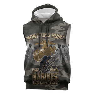 Montford Point Marines 1942-1949 Sleeveless Hoodie The Right to Fight Legacy Tribute