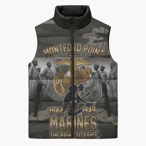 Montford Point Marines 1942-1949 Sleeveless Puffer Jacket The Right to Fight Legacy Tribute