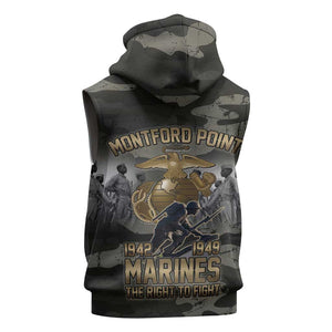Montford Point Marines 1942-1949 Sleeveless Zip Hoodie The Right to Fight Legacy Tribute