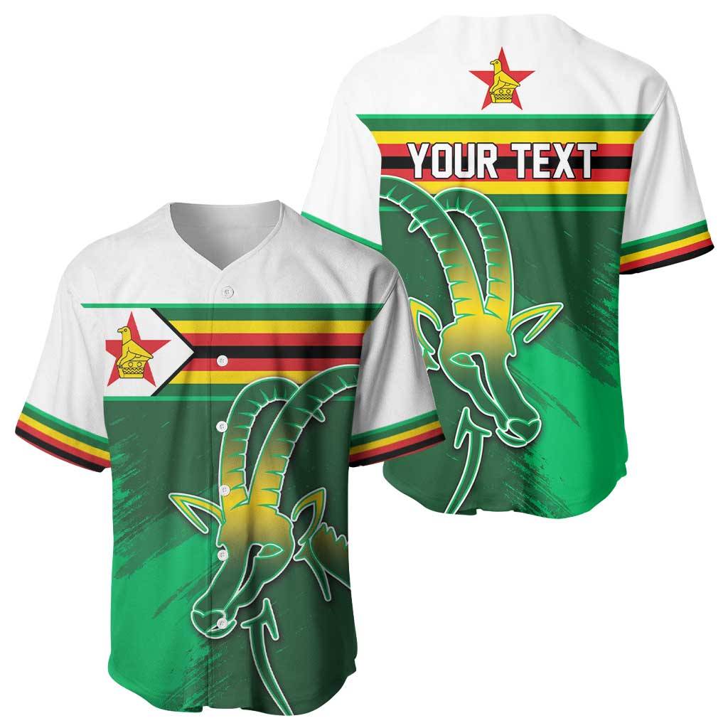 Zimbabwe Rugby Personalized Baseball Jersey Charging Sables Spirit