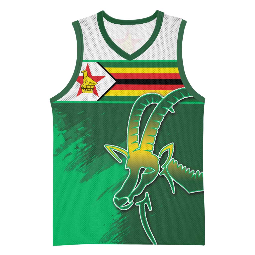Zimbabwe Rugby Personalized Basketball Jersey Charging Sables Spirit
