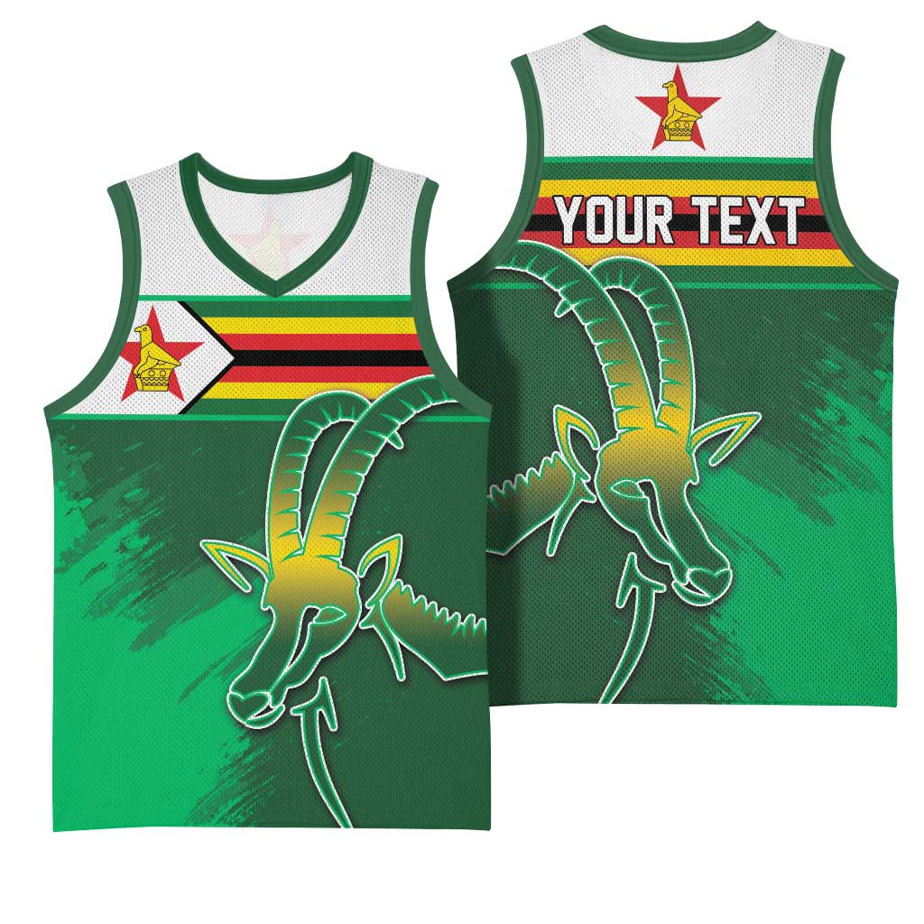 Zimbabwe Rugby Personalized Basketball Jersey Charging Sables Spirit