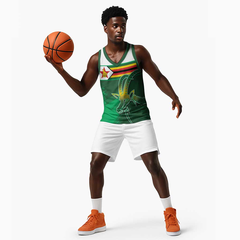 Zimbabwe Rugby Personalized Basketball Jersey Charging Sables Spirit