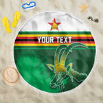Zimbabwe Rugby Personalized Beach Blanket Charging Sables Spirit